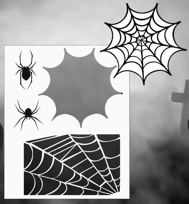 Трафареты паутины для декора