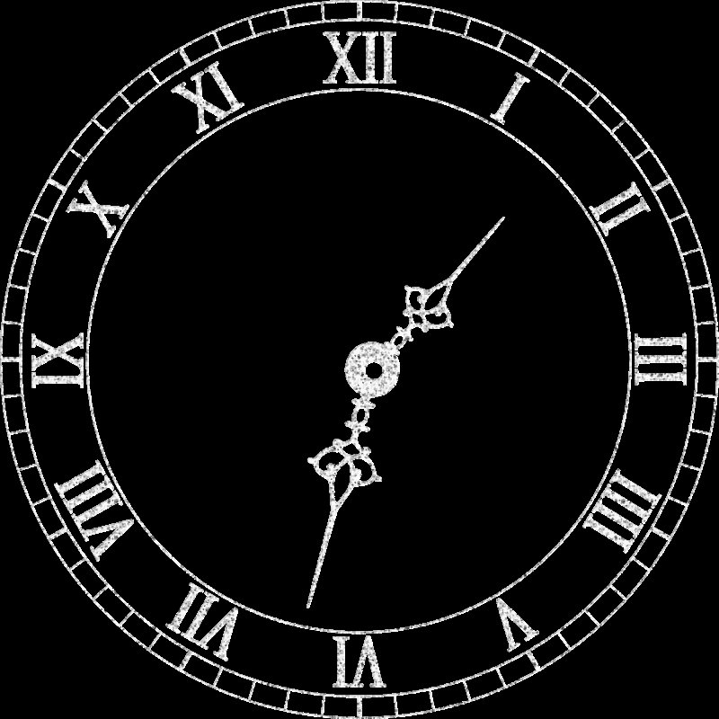 Новогодние часы черно белые