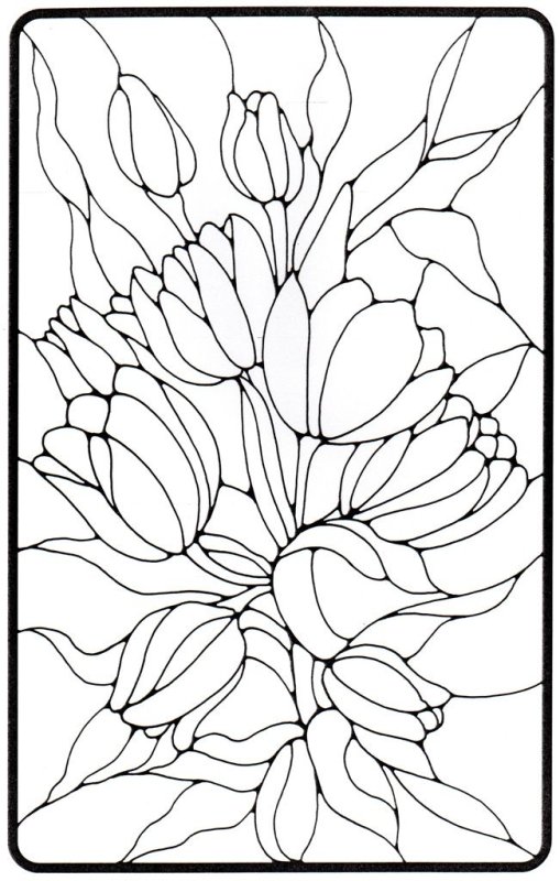 Витражи трафареты цветы