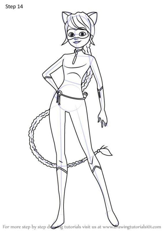 Раскраска леди баг кошка