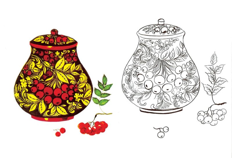 Раскраски Гжель Хохлома Городецкая