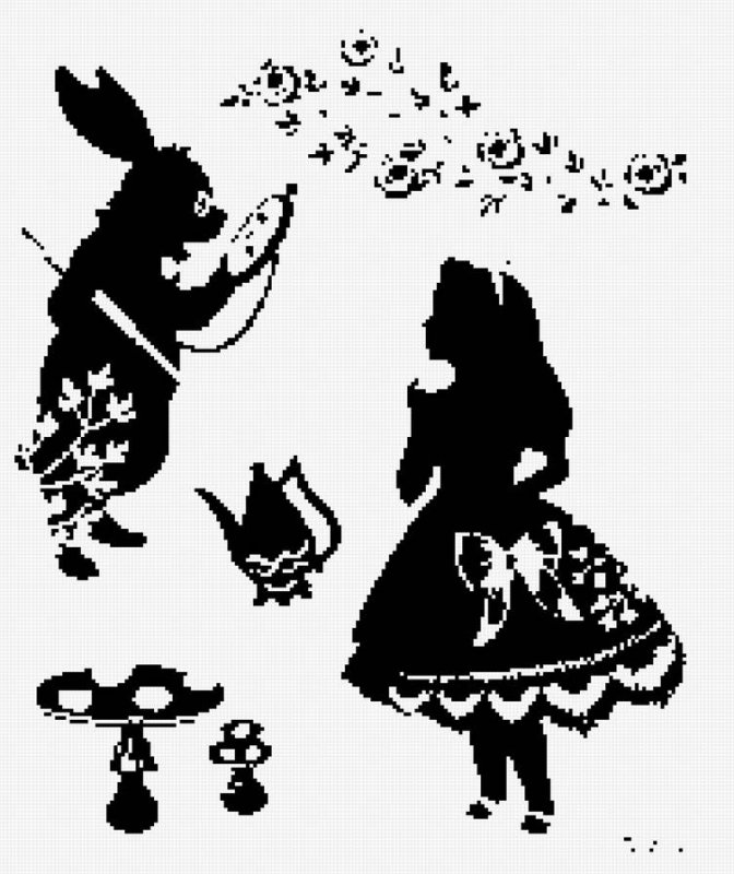 Силуэты из сказки Алиса в стране чудес