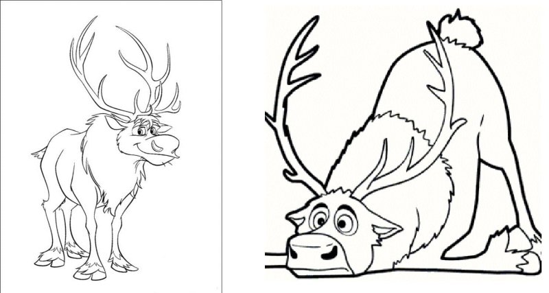 Лось из холодного сердца раскраска