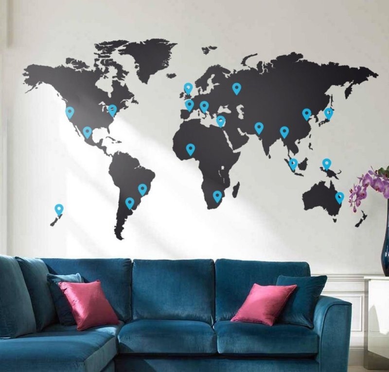 Карта в интерьере