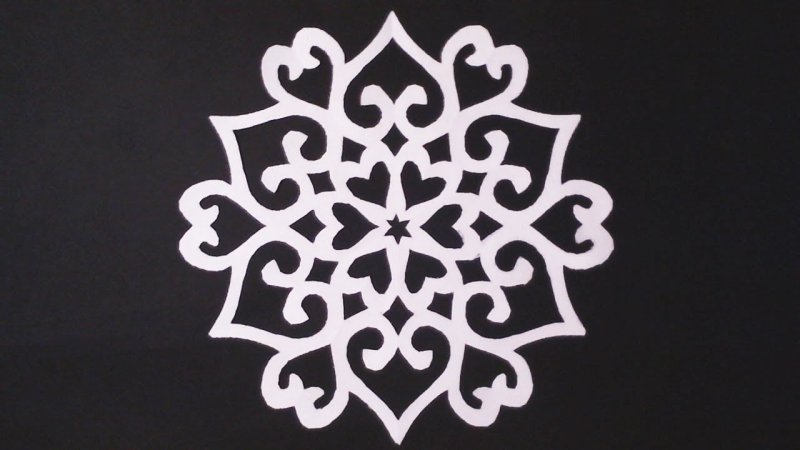 Вытынанки снежинки