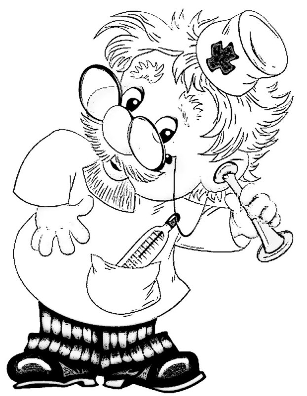 Раскраски Айболита для детей