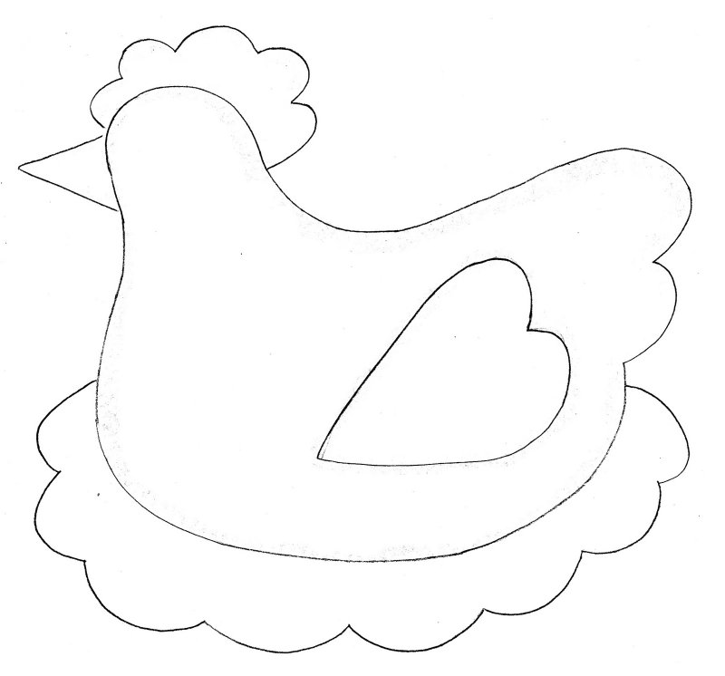 Шаблон курочки для аппликации
