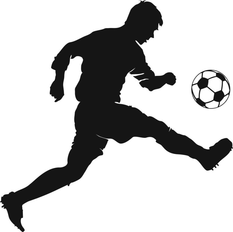 Трафарет футболиста с мячом