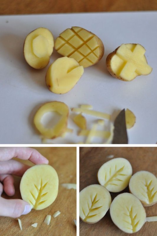 Рисование штампами из картофеля