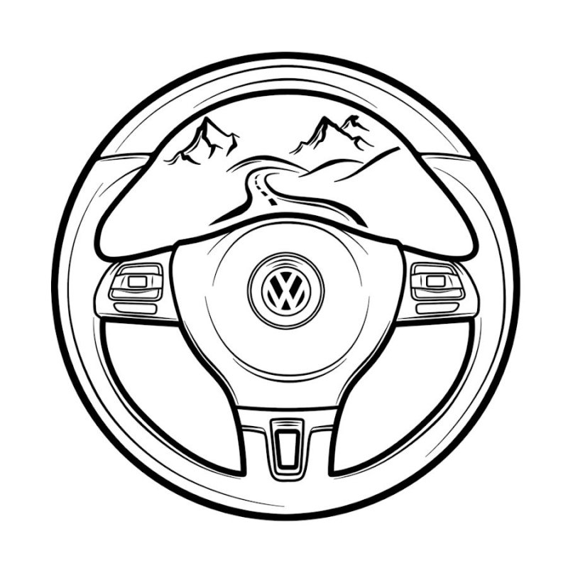 Раскраска руль автомобиля для детей