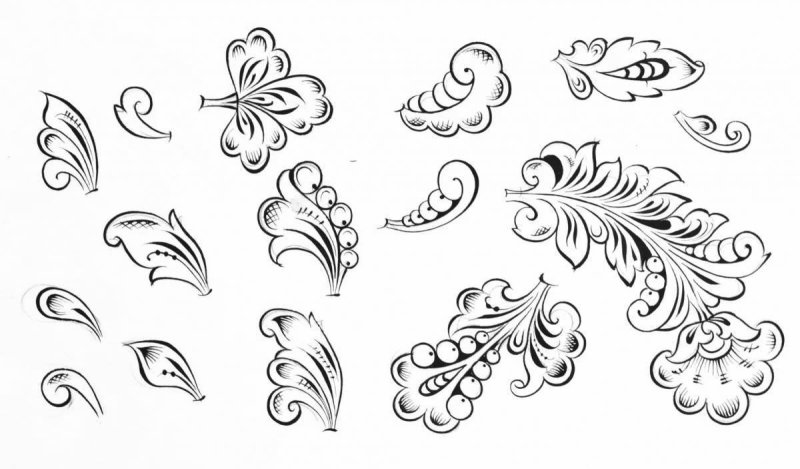 Хохломская роспись Кудрина орнамент