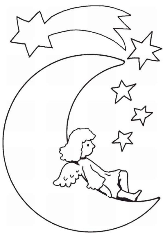 Луна трафарет для вырезания