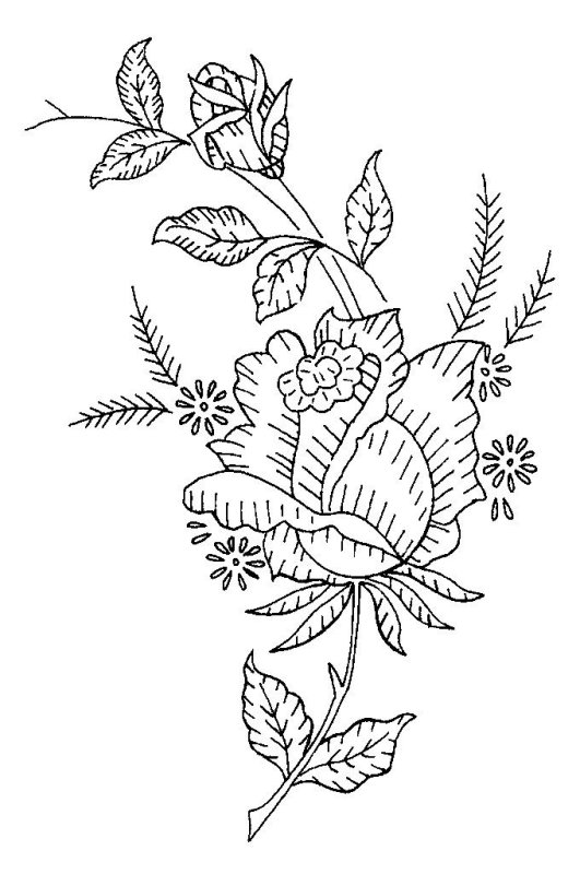 Цветочные узоры для вышивки гладью