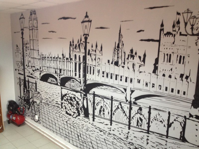 Роспись стен город