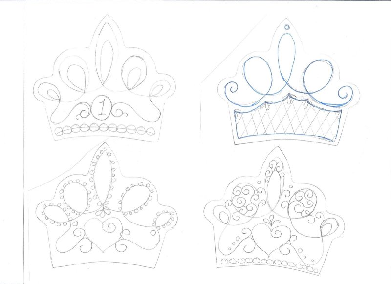 Корона трафарет для торта