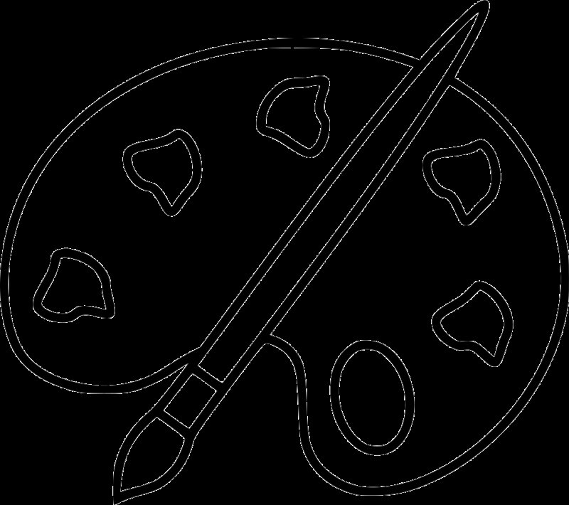 Трафарет Палитры и Кисточки