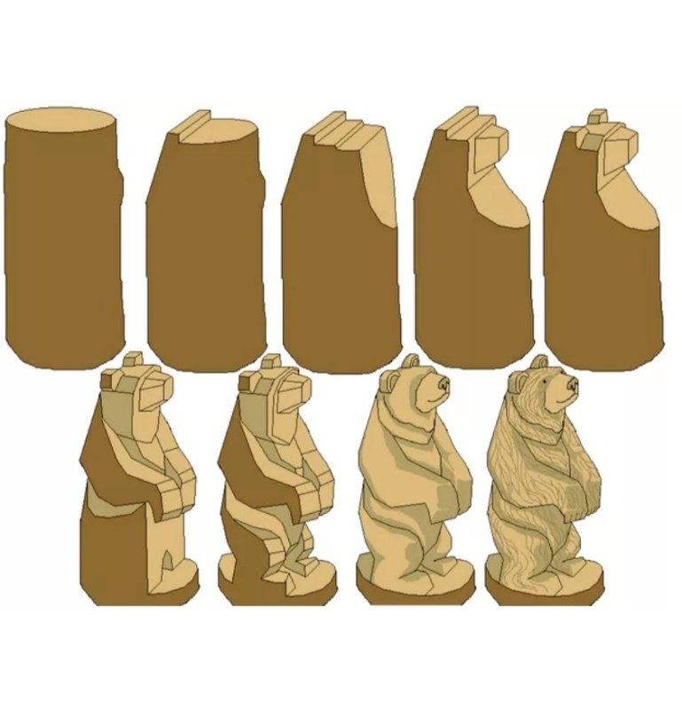 Фигурка медведя из дерева