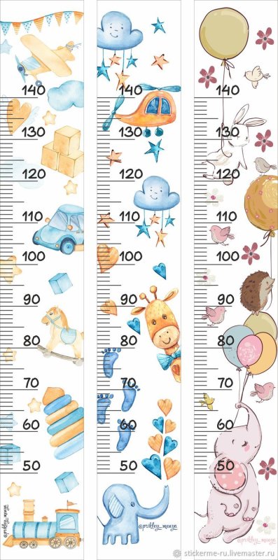 Ростомер детский на стену