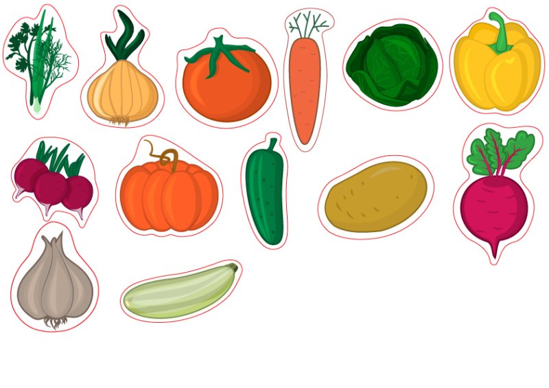 Аппликация. Овощи