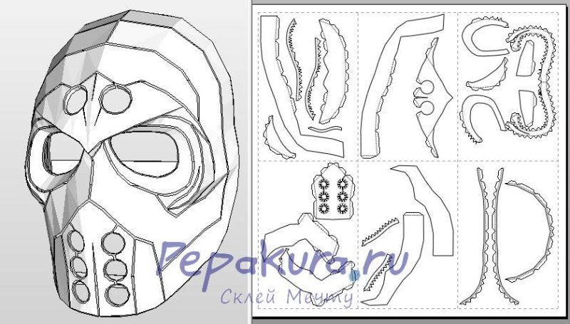 Развёртки из бумаги маски