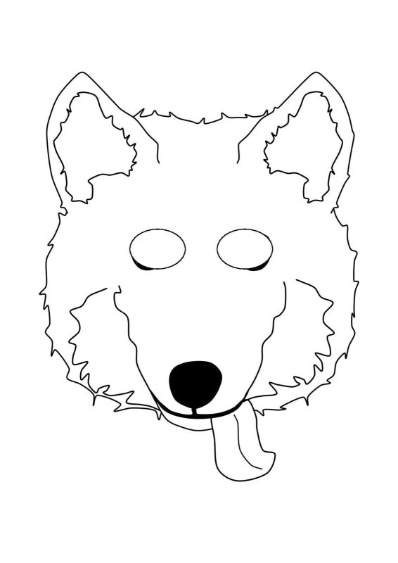 Маска волка раскраска