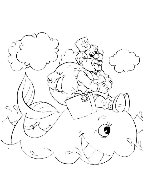 Раскраски к сказке Чуковского доктор Айболит