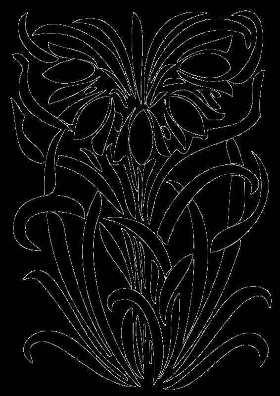Цветочный орнамент трафарет