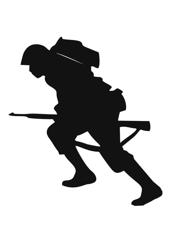 Силуэт солдата Великой Отечественной войны