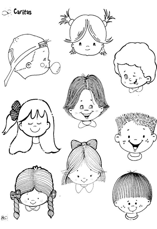 Лицо раскраска для детей