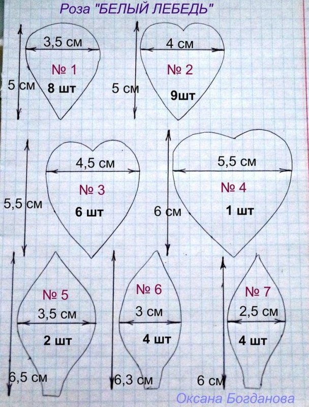 Лепестки роз выкройка