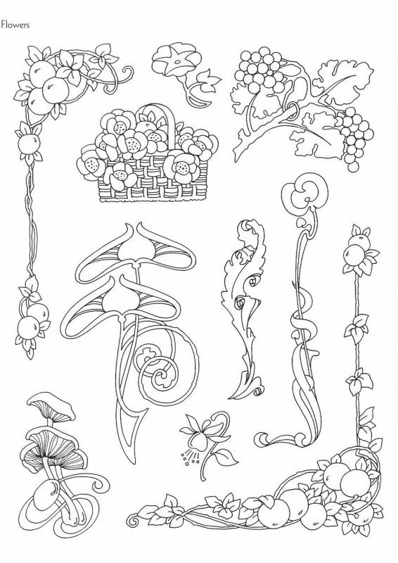 Растительный орнамент Модерн ар нуво