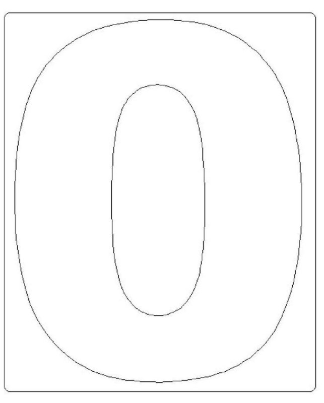 Цифра ноль трафарет