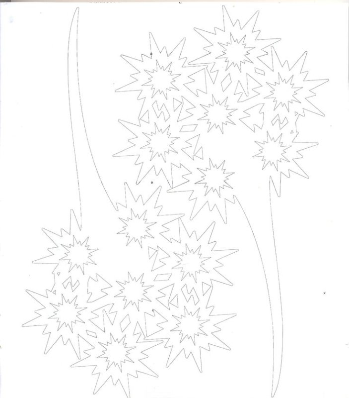 Салют для вырезания на окно