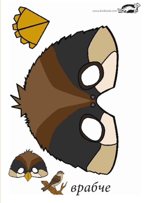 Маска птицы воробья