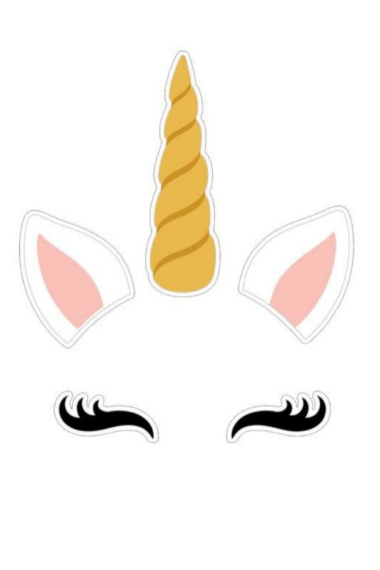 Рог и уши единорога трафарет