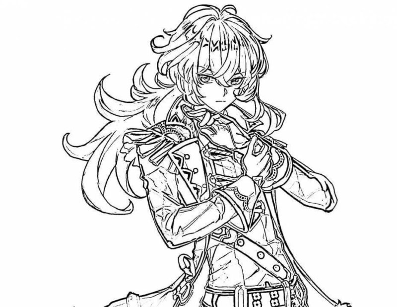 Раскраски из игры Геншин Импакт