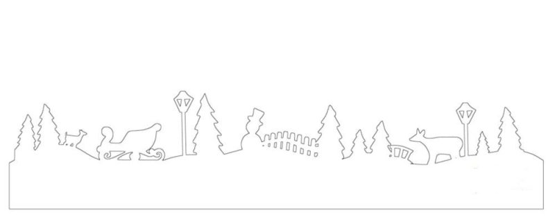 Новогодние силуэты домов