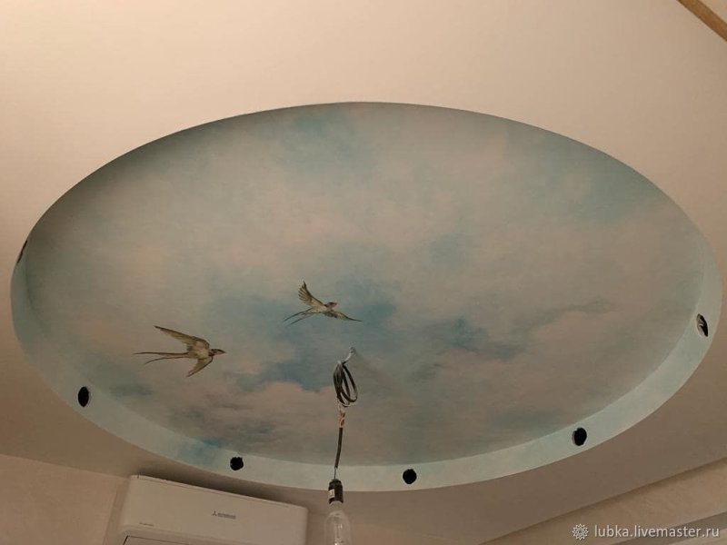 Роспись потолка в спальне