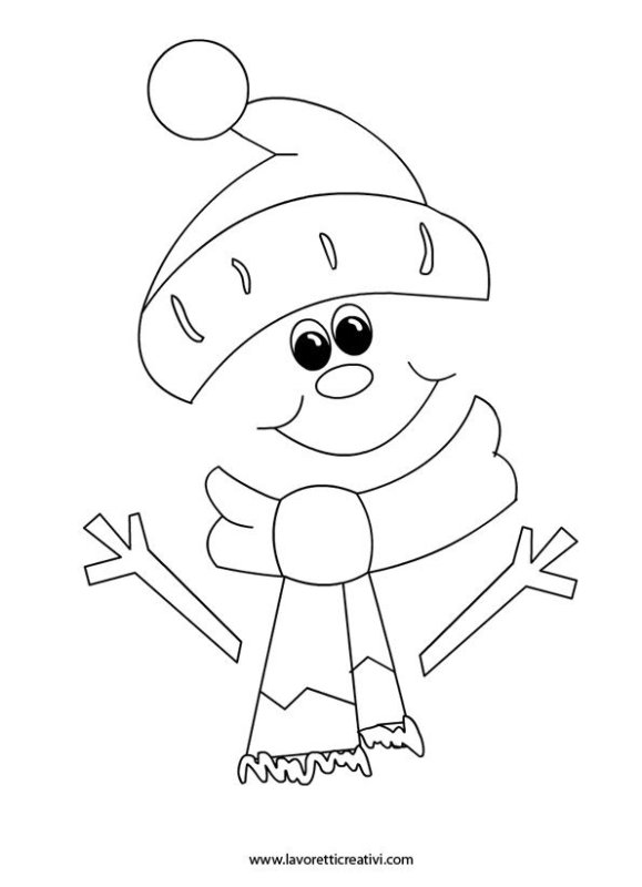 Снеговик раскраска