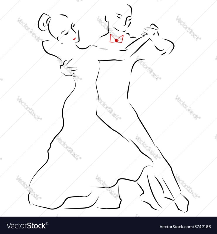 Трафарет танцующих пар на окно