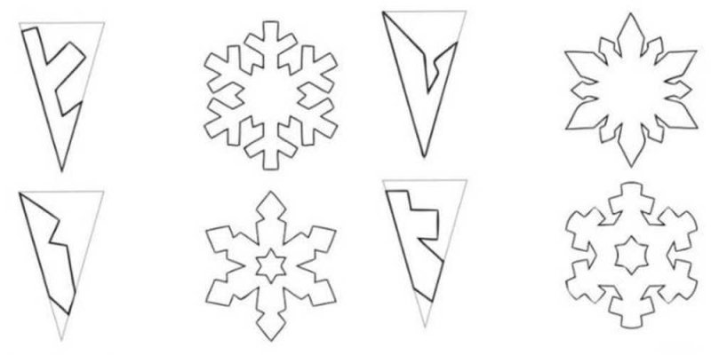 Простые узоры для снежинок