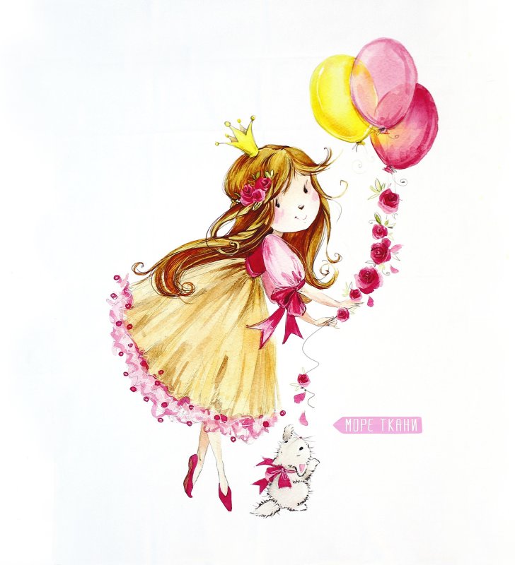 Девочка с тортом рисунок