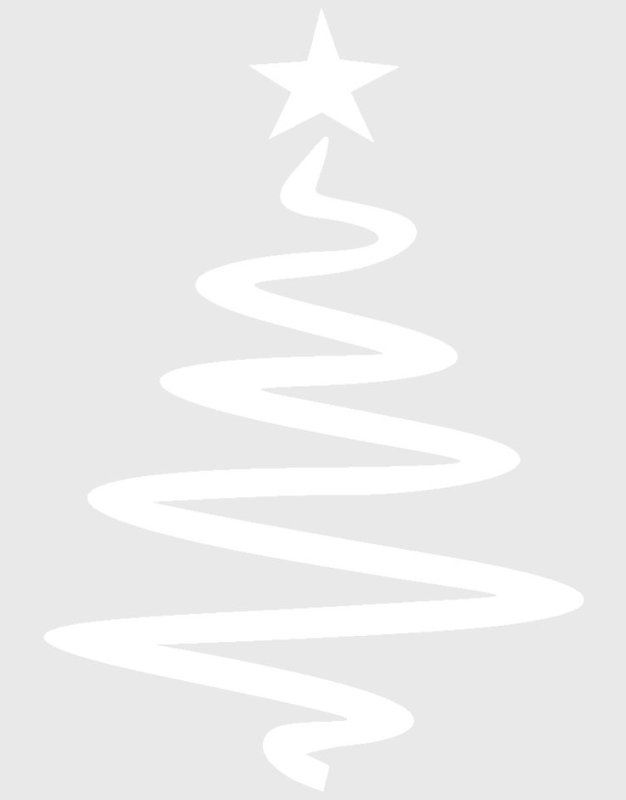 Трафарет елки для вырезания на окно