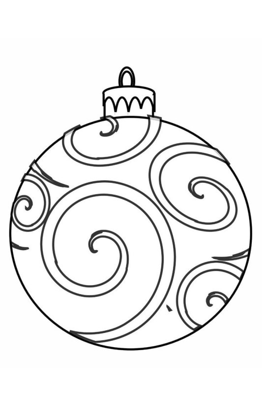 Раскраска новогодние игрушки