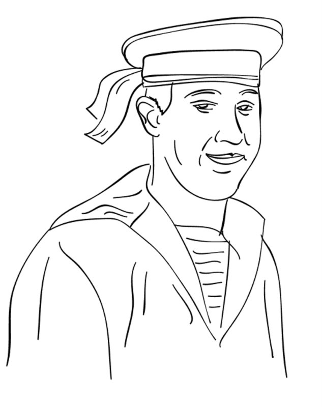 Моряк раскраска для детей