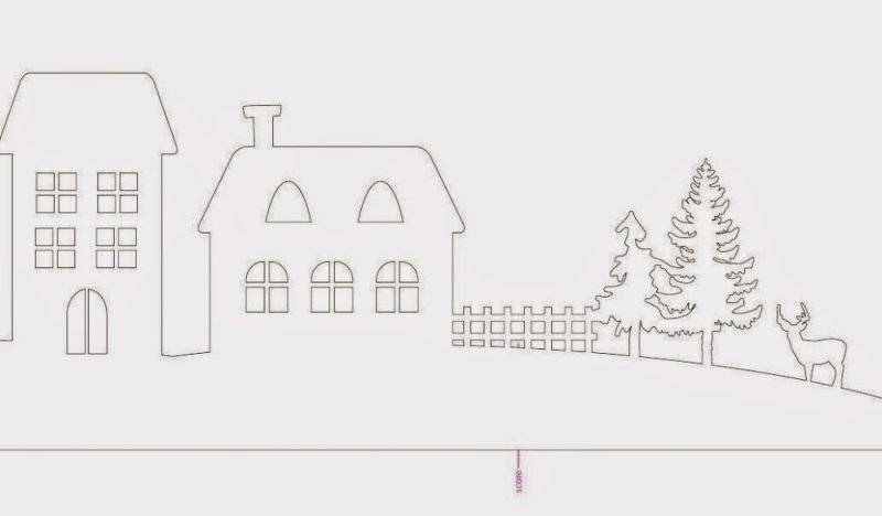 Новогодние трафареты домики