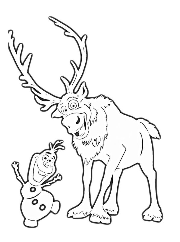 Новогодний олень трафарет