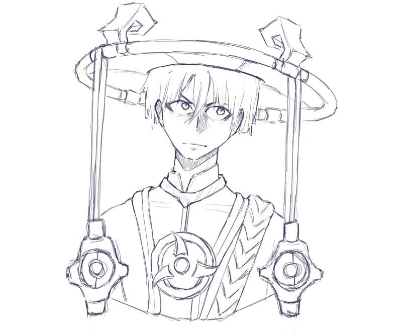 Скарамучча Геншин раскраска