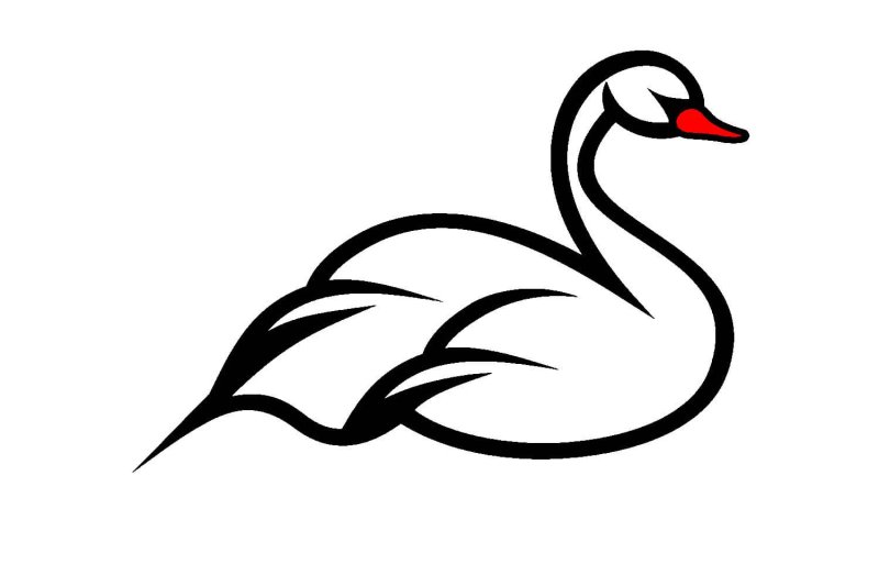 Лебедь раскраска