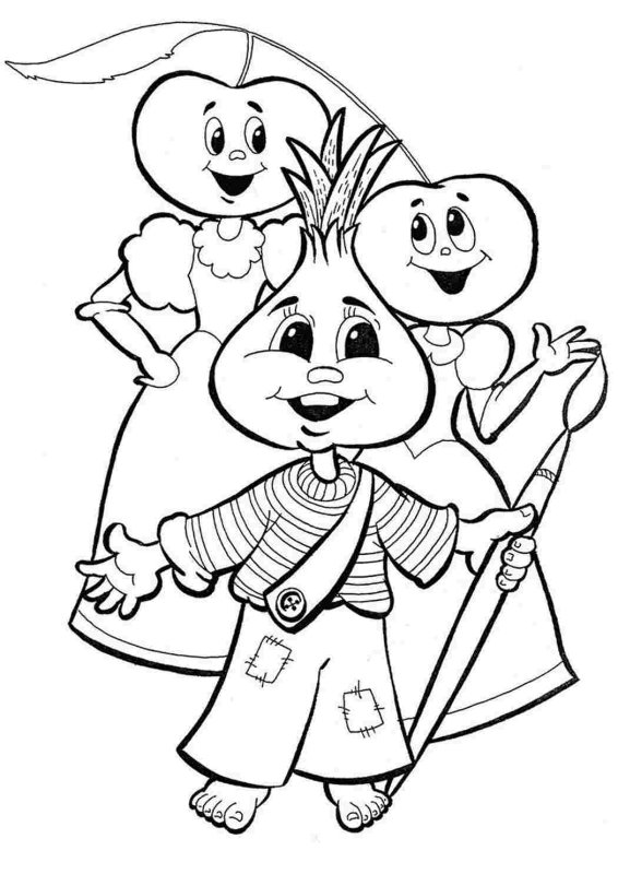 Раскраски для детей Чипполино